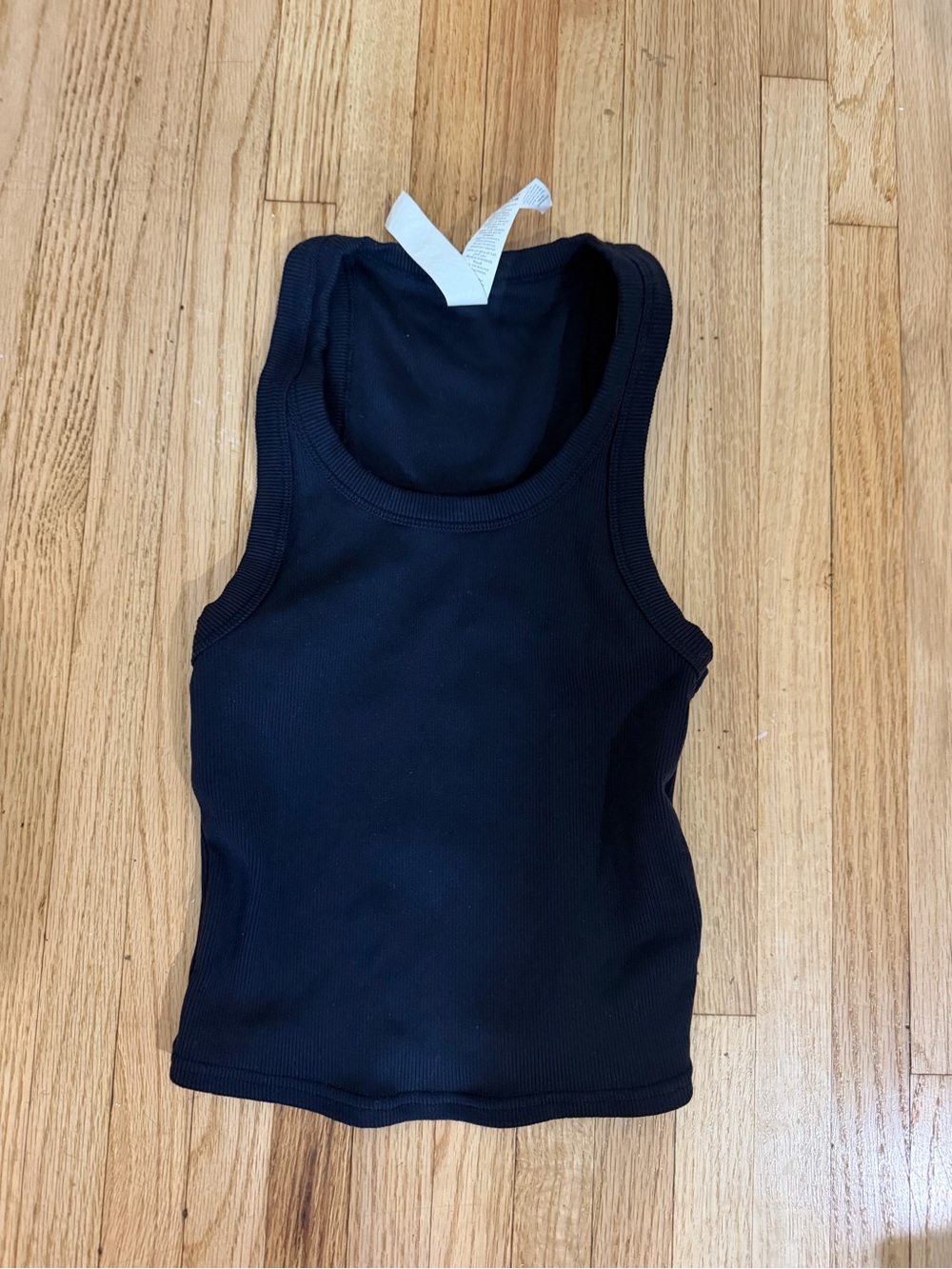 Alo Yoga Black Ribbed Tank Top XS Athletic Workout Pilates Gym Activewear